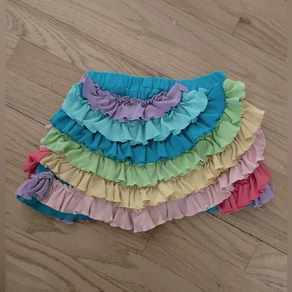 Lemon loves lime girls ruffle skort size 8 Rainbow colors pink purple blue green - Picture 3 of 6